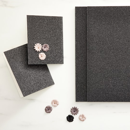 Black Glitter 8.5" x 11" Cardstock Paper by Recollections™, 24 Sheets